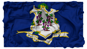 Zustand von Connecticut Flagge Wellen mit realistisch stoßen Textur, Flagge Hintergrund, 3d Rendern png
