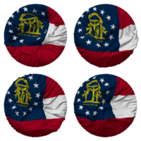 State of Georgia Flag in Round Shape Isolated with Four Different Waving Style, Bump Texture, 3D Rendering png