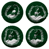 Government of Balochistan Flag in Round Shape Isolated with Four Different Waving Style, Bump Texture, 3D Rendering png