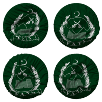 Federally Administered Tribal Areas, FATA Flag in Round Shape Isolated with Four Different Waving Style, Bump Texture, 3D Rendering png