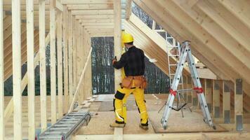 Wooden House Attic Framing Construction Contractor video