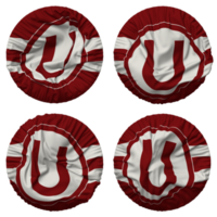 club universitario de Deportes bandiera nel il giro forma isolato con quattro diverso agitando stile, urto struttura, 3d interpretazione png