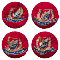 Yokohama F marinos bandera en redondo forma aislado con cuatro diferente ondulación estilo, bache textura, 3d representación png