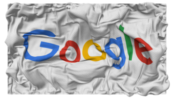 google bandera olas con realista bache textura, bandera fondo, 3d representación png