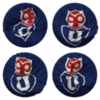 Club Universidad de Chile Flag in Round Shape Isolated with Four Different Waving Style, Bump Texture, 3D Rendering png