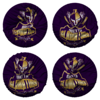Quetta Gladiators, QG Flag in Round Shape Isolated with Four Different Waving Style, Bump Texture, 3D Rendering png