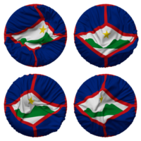 Netherlands Sint Eustatius Flag in Round Shape Isolated with Four Different Waving Style, Bump Texture, 3D Rendering png