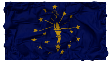 Zustand von Indiana Flagge Wellen mit realistisch stoßen Textur, Flagge Hintergrund, 3d Rendern png