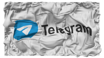 telegrama bandera olas con realista bache textura, bandera fondo, 3d representación png