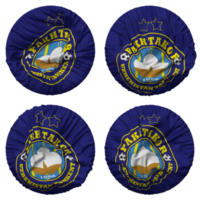 fc pakhtakor Tachkent drapeau dans rond forme isolé avec quatre différent agitant style, bosse texture, 3d le rendu png