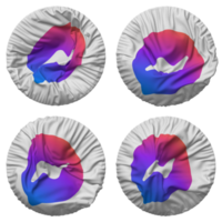 Messenger Flag in Round Shape Isolated with Four Different Waving Style, Bump Texture, 3D Rendering png