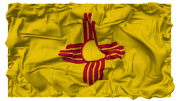 estado de nuevo mexico bandera olas con realista bache textura, bandera fondo, 3d representación png