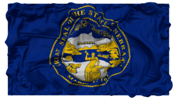 Estado do Nebraska bandeira ondas com realista colisão textura, bandeira fundo, 3d Renderização png