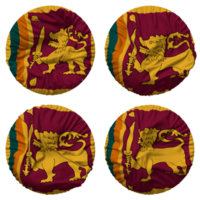 sri lanka bandera en redondo forma aislado con cuatro diferente ondulación estilo, bache textura, 3d representación png