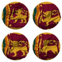 Sri Lanka Flag in Round Shape Isolated with Four Different Waving Style, Bump Texture, 3D Rendering png