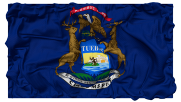 staat van Michigan vlag golven met realistisch buil textuur, vlag achtergrond, 3d renderen png