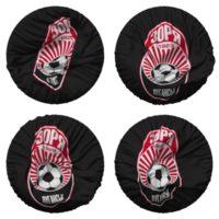 FC Zorya Luhansk Flag in Round Shape Isolated with Four Different Waving Style, Bump Texture, 3D Rendering png