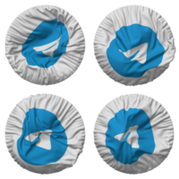 Telegram Flag in Round Shape Isolated with Four Different Waving Style, Bump Texture, 3D Rendering png