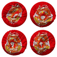 Islamabad United, IU Flag in Round Shape Isolated with Four Different Waving Style, Bump Texture, 3D Rendering png