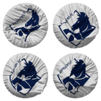 Randers FC Flag in Round Shape Isolated with Four Different Waving Style, Bump Texture, 3D Rendering png