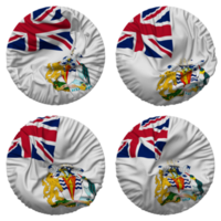 Britanique antarctique territoire drapeau dans rond forme isolé avec quatre différent agitant style, bosse texture, 3d le rendu png