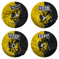 sbv vitesse arnhem flagga i runda form isolerat med fyra annorlunda vinka stil, stöta textur, 3d tolkning png