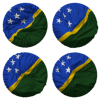 Solomon Islands Flag in Round Shape Isolated with Four Different Waving Style, Bump Texture, 3D Rendering png