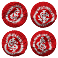 sport club internacional vlag in ronde vorm geïsoleerd met vier verschillend golvend stijl, buil textuur, 3d renderen png