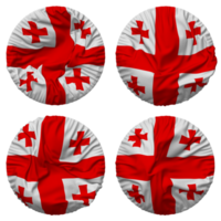 Georgia Flag in Round Shape Isolated with Four Different Waving Style, Bump Texture, 3D Rendering png