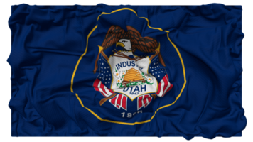 staat van Utah vlag golven met realistisch buil textuur, vlag achtergrond, 3d renderen png