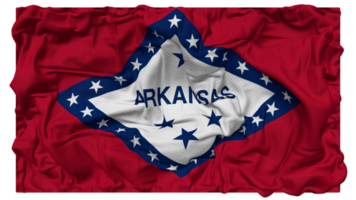 stat av Arkansas flagga vågor med realistisk stöta textur, flagga bakgrund, 3d tolkning png