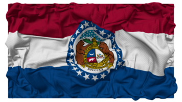 Zustand von Missouri Flagge Wellen mit realistisch stoßen Textur, Flagge Hintergrund, 3d Rendern png