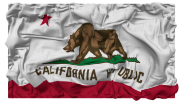 estado de California bandera olas con realista bache textura, bandera fondo, 3d representación png