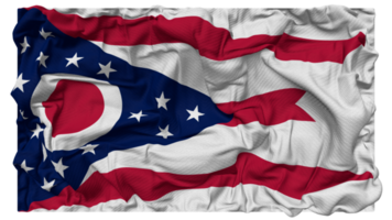 estado de Ohio bandera olas con realista bache textura, bandera fondo, 3d representación png