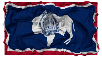 Etat de Wyoming drapeau vagues avec réaliste bosse texture, drapeau arrière-plan, 3d le rendu png