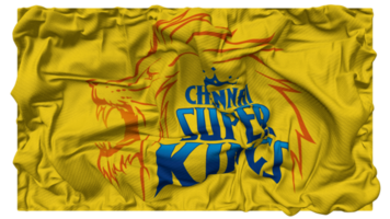 chennai super rois, csk drapeau vagues avec réaliste bosse texture, drapeau arrière-plan, 3d le rendu png
