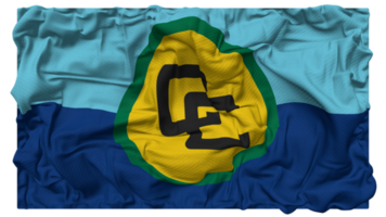 caribe comunidade, caricom bandeira ondas com realista colisão textura, bandeira fundo, 3d Renderização png