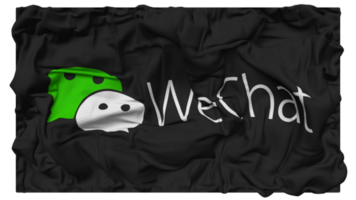 WeChat, Weixin Flag Waves with Realistic Bump Texture, Flag Background, 3D Rendering png