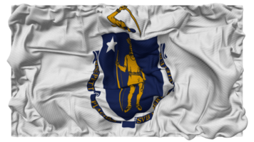 Etat de Massachusetts drapeau vagues avec réaliste bosse texture, drapeau arrière-plan, 3d le rendu png