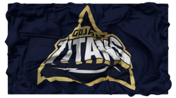 Gujarat titans, gt drapeau vagues avec réaliste bosse texture, drapeau arrière-plan, 3d le rendu png