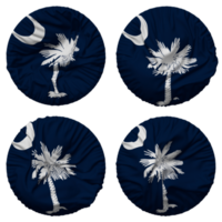 State of North Carolina Flag in Round Shape Isolated with Four Different Waving Style, Bump Texture, 3D Rendering png