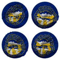 State of Nebraska Flag in Round Shape Isolated with Four Different Waving Style, Bump Texture, 3D Rendering png