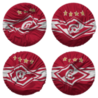 fc spartak Moscou drapeau dans rond forme isolé avec quatre différent agitant style, bosse texture, 3d le rendu png