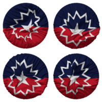 Juneteenth Flag in Round Shape Isolated with Four Different Waving Style, Bump Texture, 3D Rendering png