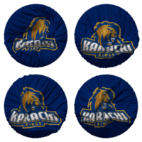 Karachi Kings, KK Flag in Round Shape Isolated with Four Different Waving Style, Bump Texture, 3D Rendering png
