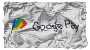 Google pagar bandeira ondas com realista colisão textura, bandeira fundo, 3d Renderização png