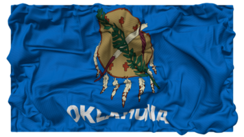 stat av Oklahoma flagga vågor med realistisk stöta textur, flagga bakgrund, 3d tolkning png