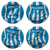 Racing Club de Avellaneda, Racing Club Flag in Round Shape Isolated with Four Different Waving Style, Bump Texture, 3D Rendering png