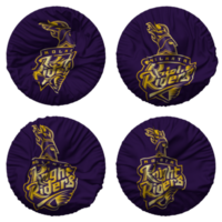 Kolkata Knight Riders, KKR Flag in Round Shape Isolated with Four Different Waving Style, Bump Texture, 3D Rendering png