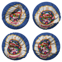 State of Minnesota Flag in Round Shape Isolated with Four Different Waving Style, Bump Texture, 3D Rendering png
